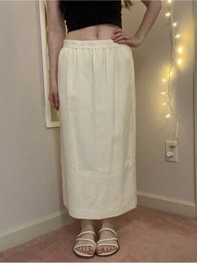 Vintage Cream Midi Skirt